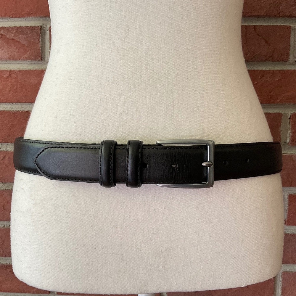 Eddie Bauer Men’s Black Leather Adjustable Belt Size 34